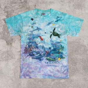 Liquid Blue Oceania Turtle Tee 1993 Nature Ocean Graphic Shirt L Tultex Giant